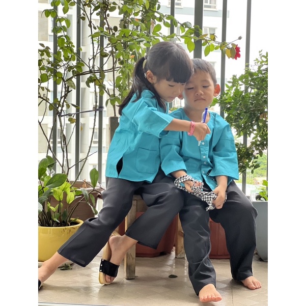 Bà Ba Bé Trai Bé Gái Xanh Dương Mới 2023