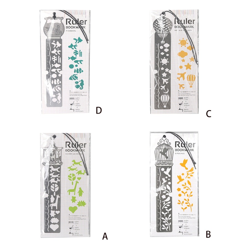 Wer Bookmark Retro Hình Bể Cá Rỗng Bằng Kim Loại 4 Kiểu Khác Nhau Tinh Tế