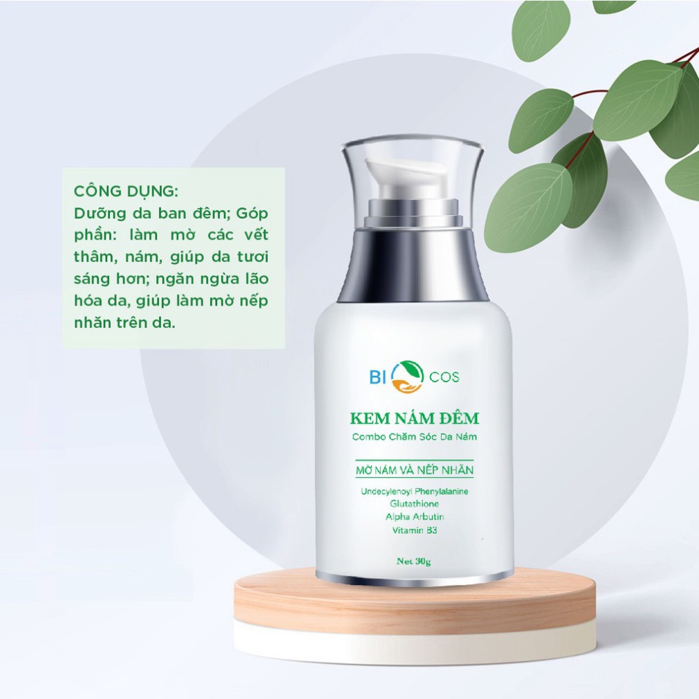 Kem Nám Đêm BIOCOS 30g - Dưỡng Trắng, Mờ Thâm, Giảm Nám, Ngừa Lão Hóa