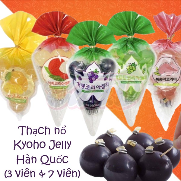 (5 loại) Thạch nổ Kyoho Jelly Hàn Quốc (3 viên & 7 viên)