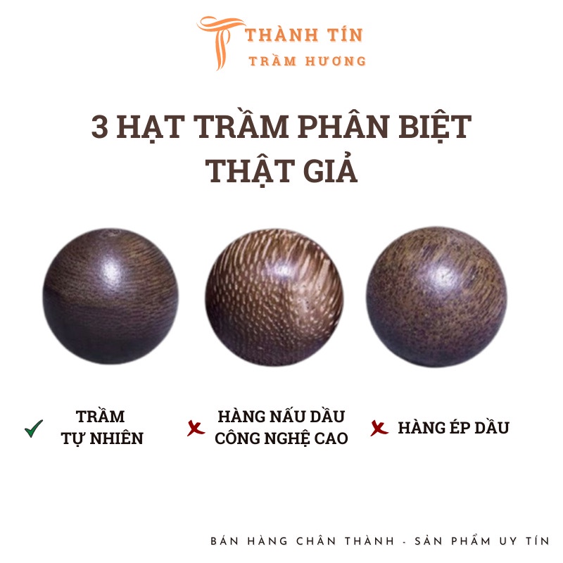 Trầm hương thiên nhiên, túi ba hạt trầm phân biệt thật giả - Thành Tín Trầm Hương L01