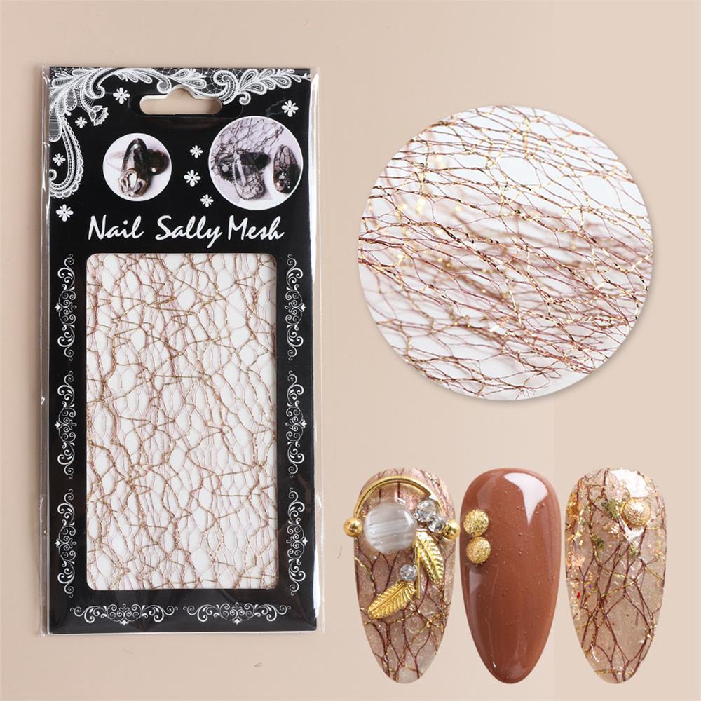 Miếng dán trang trí móng dập nổi họa tiết lưới sọc