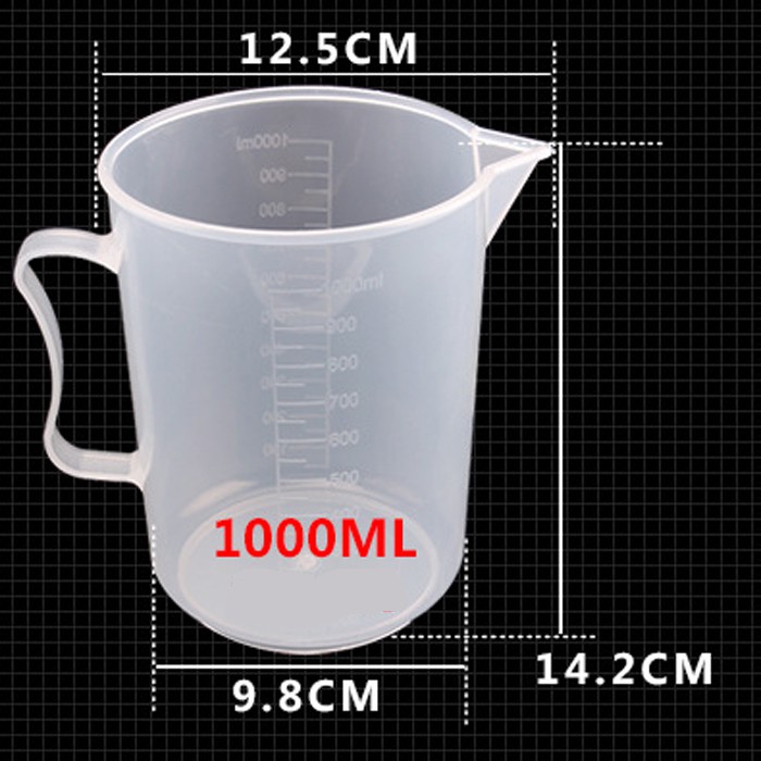 Bộ 2 Ca Đong Nhựa Có Vạch Chia Định Lượng 1000ml