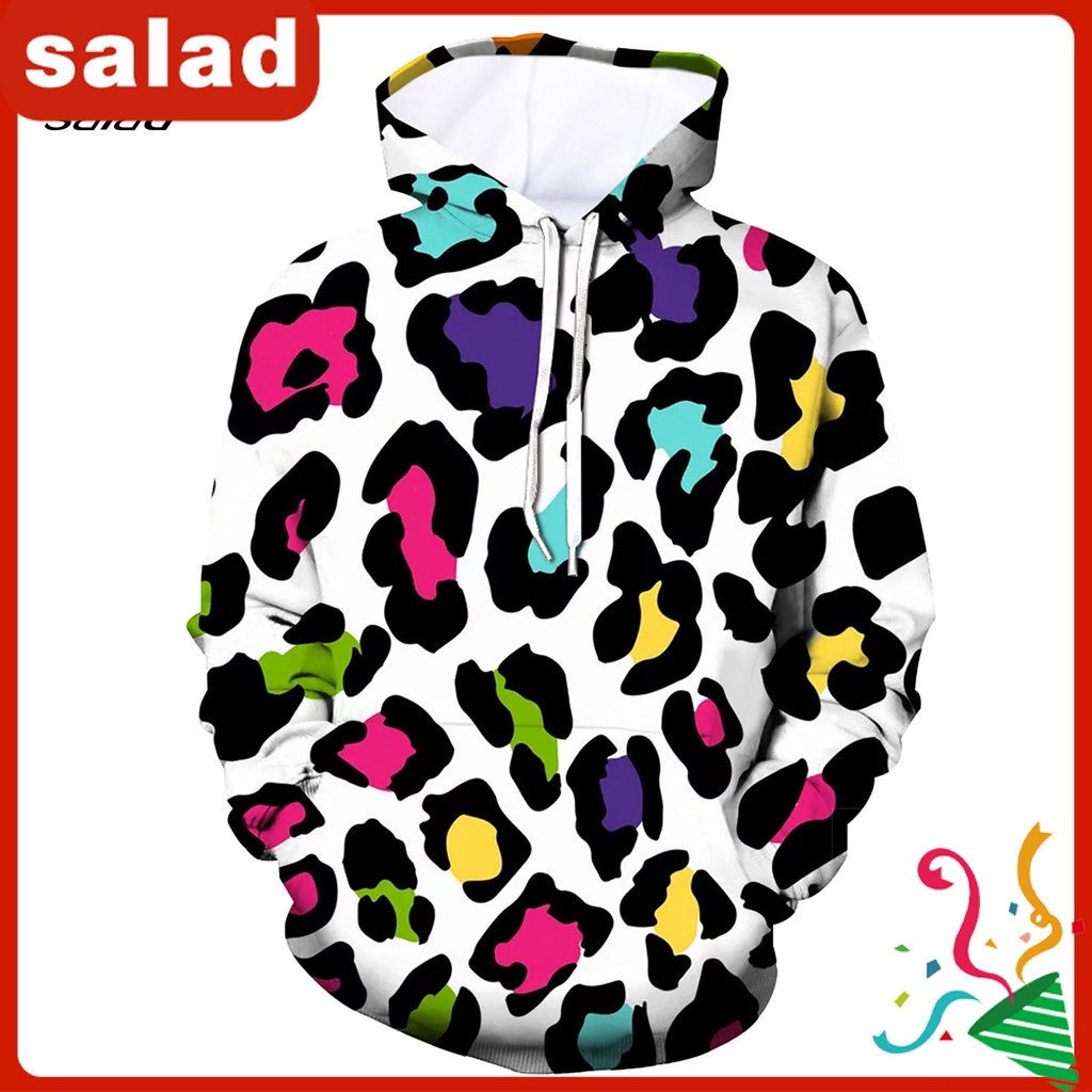 Áo hoodie co giãn in họa tiết da báo 3D thời trang cho tuổi teen