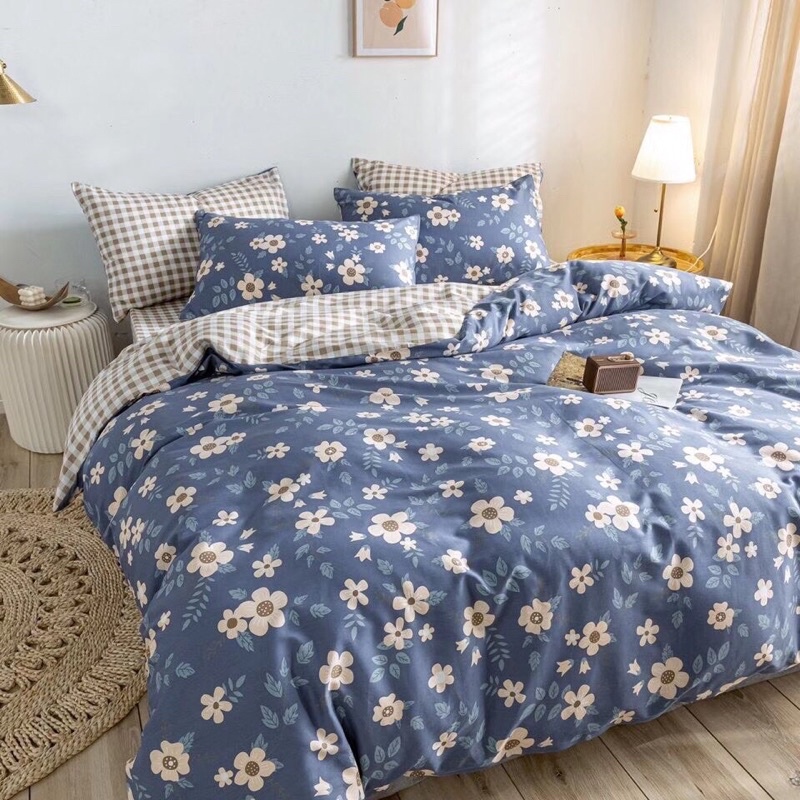 Bộ chăn ga 4 món Lụa Cotton Nhật Chính hãng