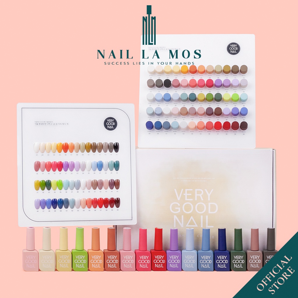 Set 60 màu sơn gel Very Good Nail phong cách Hàn Quốc (tặng kèm 2 bảng màu + 1 cặp base top)