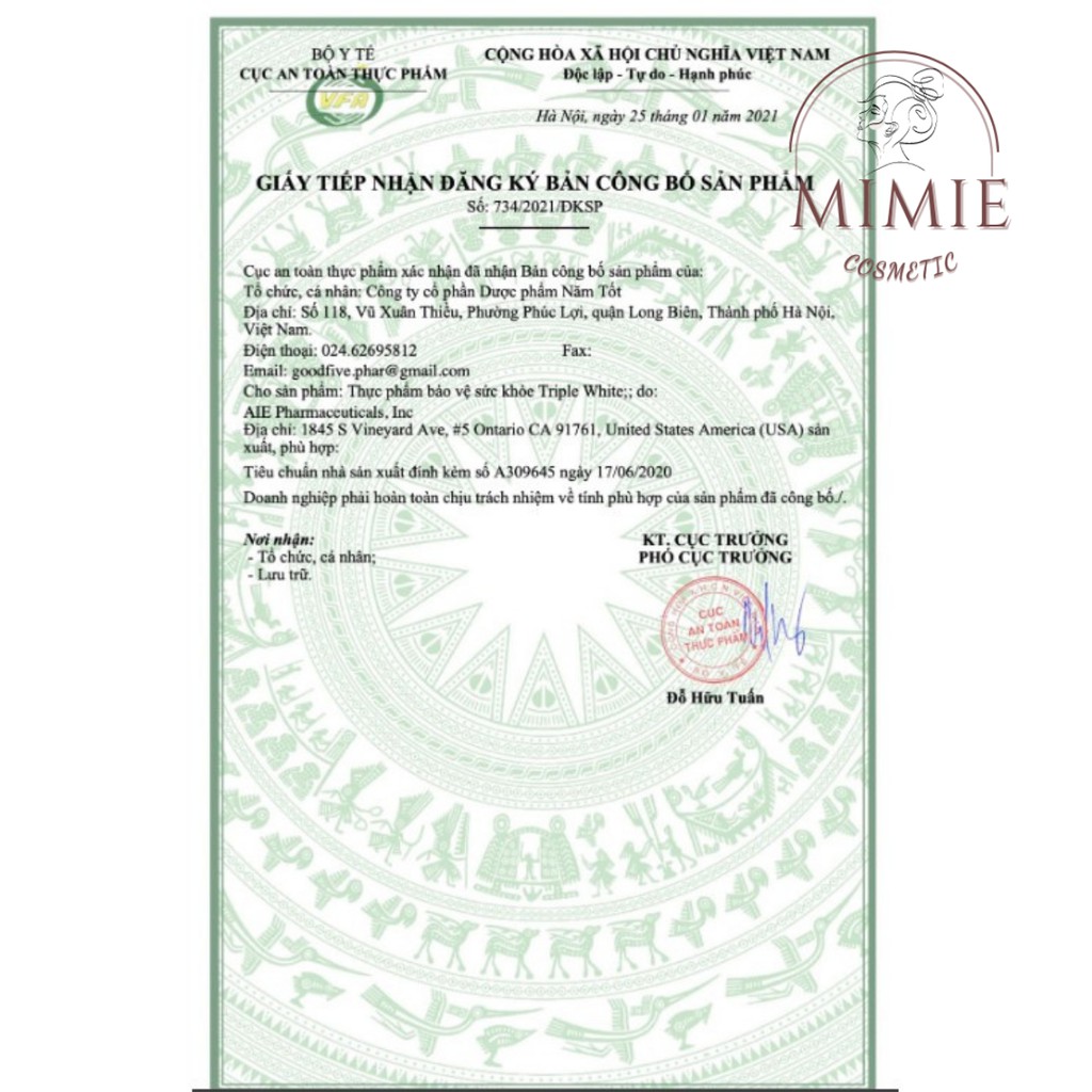 [CHÍNH HÃNG] VIÊN UỐNG TRIPLE WHITE - VIÊN UỐNG GLUTATHION 1200MG TRẮNG DA, MỜ NÁM, GIẢM THÂM HỘP 50 VIÊN | Thế Giới Skin Care