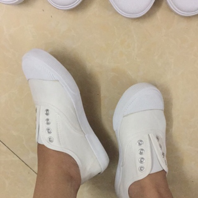 Giày thể thao lười trắng đi bộ