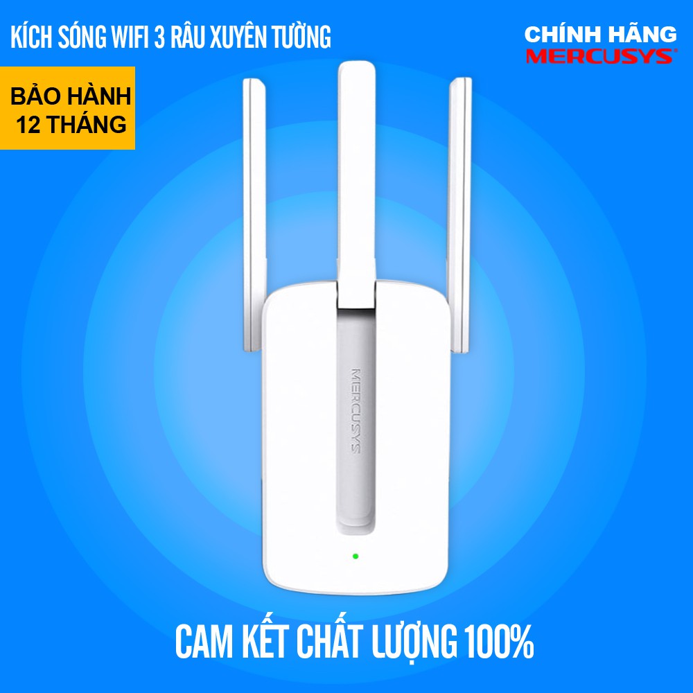 Bộ Kích Sóng WiFi 3 Râu Mercusys Tốc Đô Cực Mạnh - Xuyên Tường (Bảo hành 24 tháng)