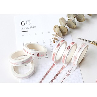 Băng dính Washi tape rose gold 10mm x 3m
