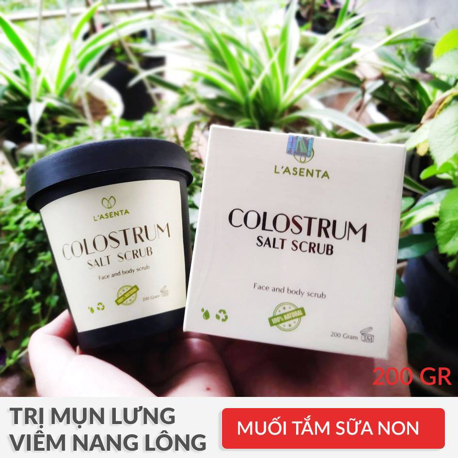 MUỐI TẮM TRỊ MỤN LƯNG, TẨY TẾ BÀO DA CHẾT BODY LASENTA - TINH CHẤT SỮA NON 200GR