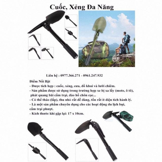 Bộ cuốc xẻng làm vườn đa năng