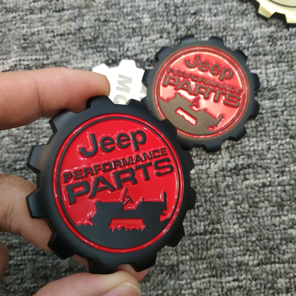 Logo Jeep Performance Parts 6.2cm hình bánh răng hợp kim dán xe