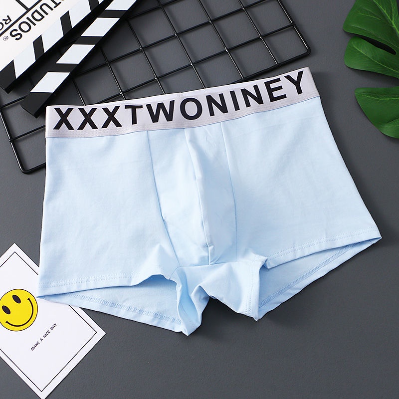 Set 1 / 3 Quần Lót Boxer Cotton Thoáng Khí Kháng Khuẩn Màu Trơn Thời Trang Cho Nam