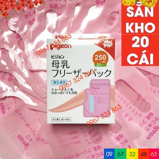 Túi trữ sữa PIGEON 250ml tiện dụng cho mẹ 20 túi