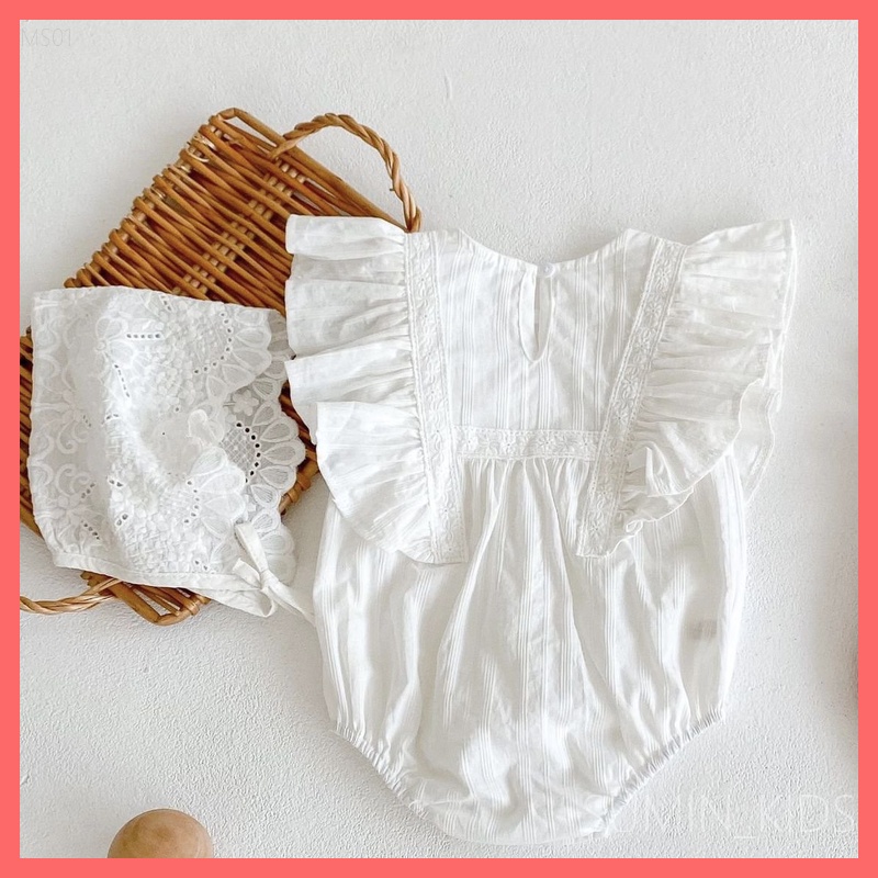 Bộ body cho bé gái - Quần áo trẻ em Sumin Kids - Màu trắng tay cánh tiên