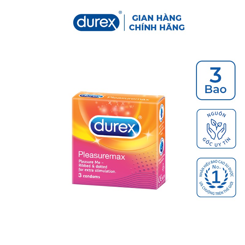 Bao cao su Durex Pleasuremax 3 bao