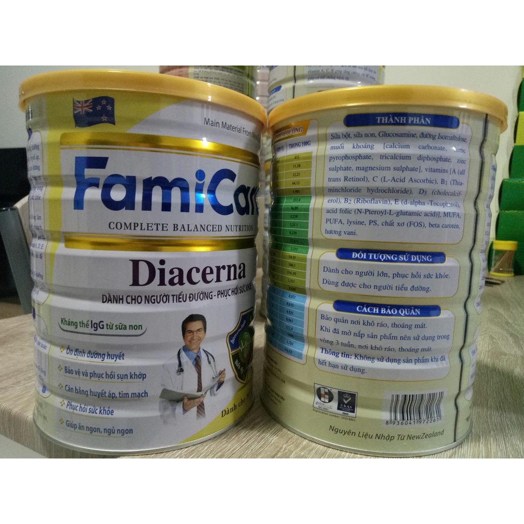 Sữa tiểu đường Diacerna FamiCare 900g - Bổ sung sữa non tăng cường đề kháng