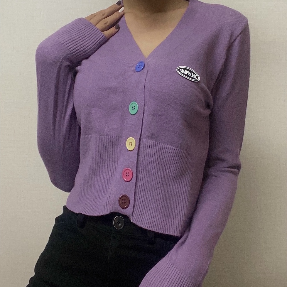 Áo khoác len cardigan dáng ngắn cổ V thu đông 2021 - Uri09 | BigBuy360 - bigbuy360.vn