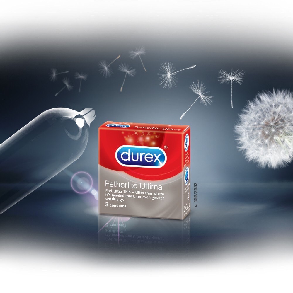 ( Có che tên ) Bao cao su Durex Fetherlite Ultima 3 bao/hộp