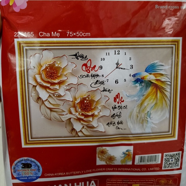 Tranh thêu chữ thập Cha Mẹ 223155 (75x50) chưa thêu