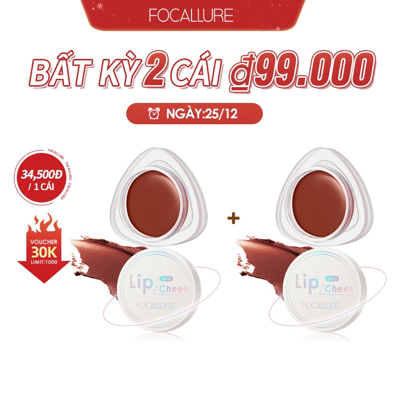 FOCALLURE velvet-hazy matte cheek & lip mud dual-use cream lipstick blush soft lightweight 5g | WebRaoVat - webraovat.net.vn