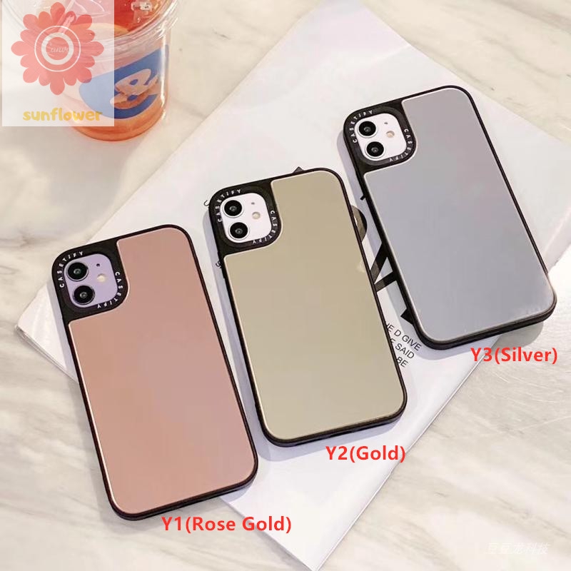 Casing iPhone 11 Pro Max X Xr Xs Max 6 6S 7 8 Plus 6plus 7plus 8plus SE 2020  Rear Case Mirror Effect Cover