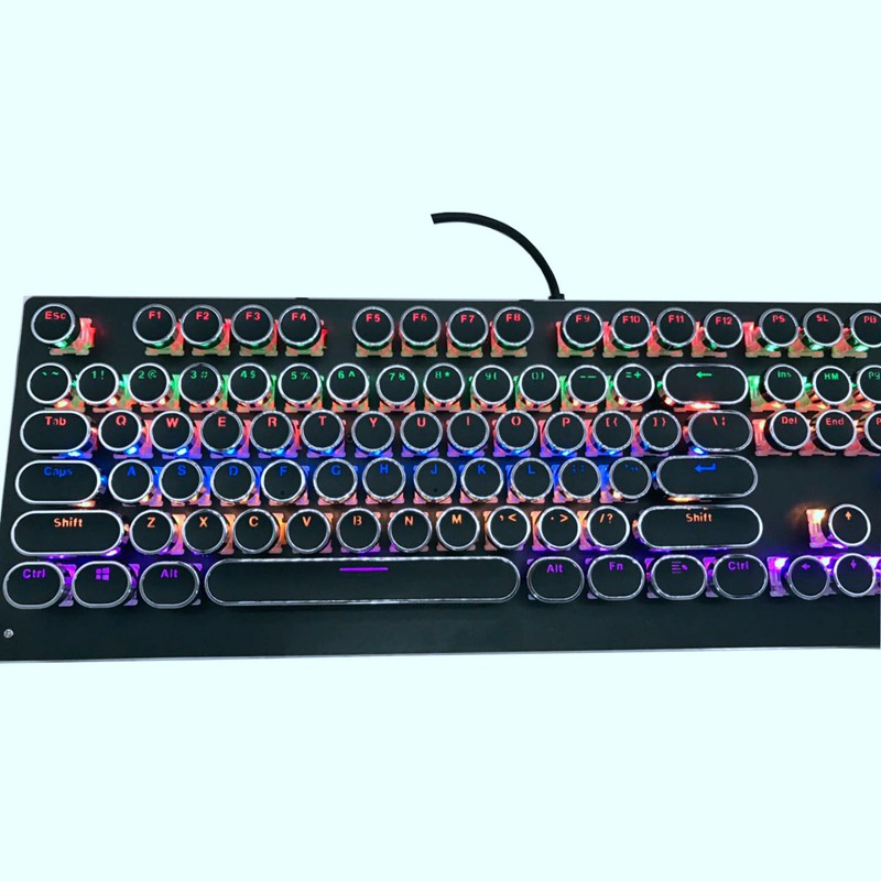 Retro Mechanical Gaming Keyboard, 14 RGB Backlit, Blue Switch -Tactile & Clicky, Typewriter Style, 104 Keys | BigBuy360 - bigbuy360.vn