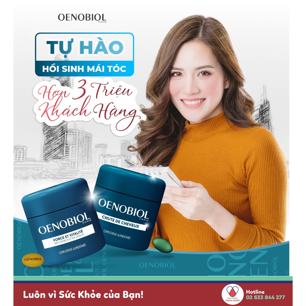 Viên uống mọc tóc và ngừa rụng tóc Oenobiol Chute De Cheveux hộp 60 viên từ Pháp