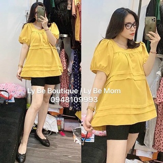 Shop Bầu Xinh Áo bầu đũi chuẩn đẹp- Áo bầu hè màu đáng yêu - HT-KidsMomy Cam Kết Uy Tín