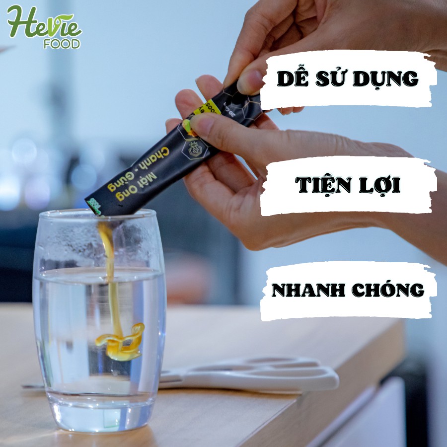 Mật ong chanh gừng, chanh nghệ, cam gừng sả tăng sức đề kháng detox cơ thể 20Gr x 20 túi Heviefood