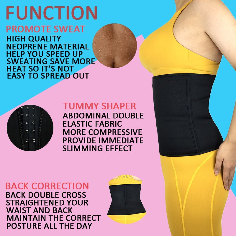 Đai quấn quanh bụng định hình cho eo có khóa kéo bằng cao su tổng hợp