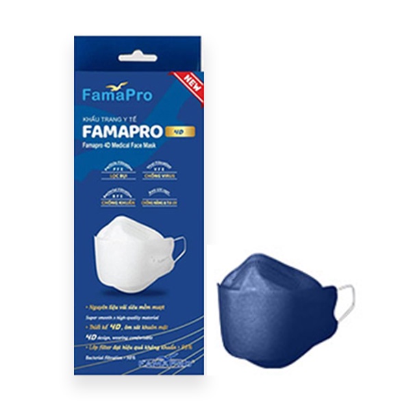 Combo 10 Hộp khẩu trang y tế cao cấp kháng khuẩn 3 lớp Famapro 4D