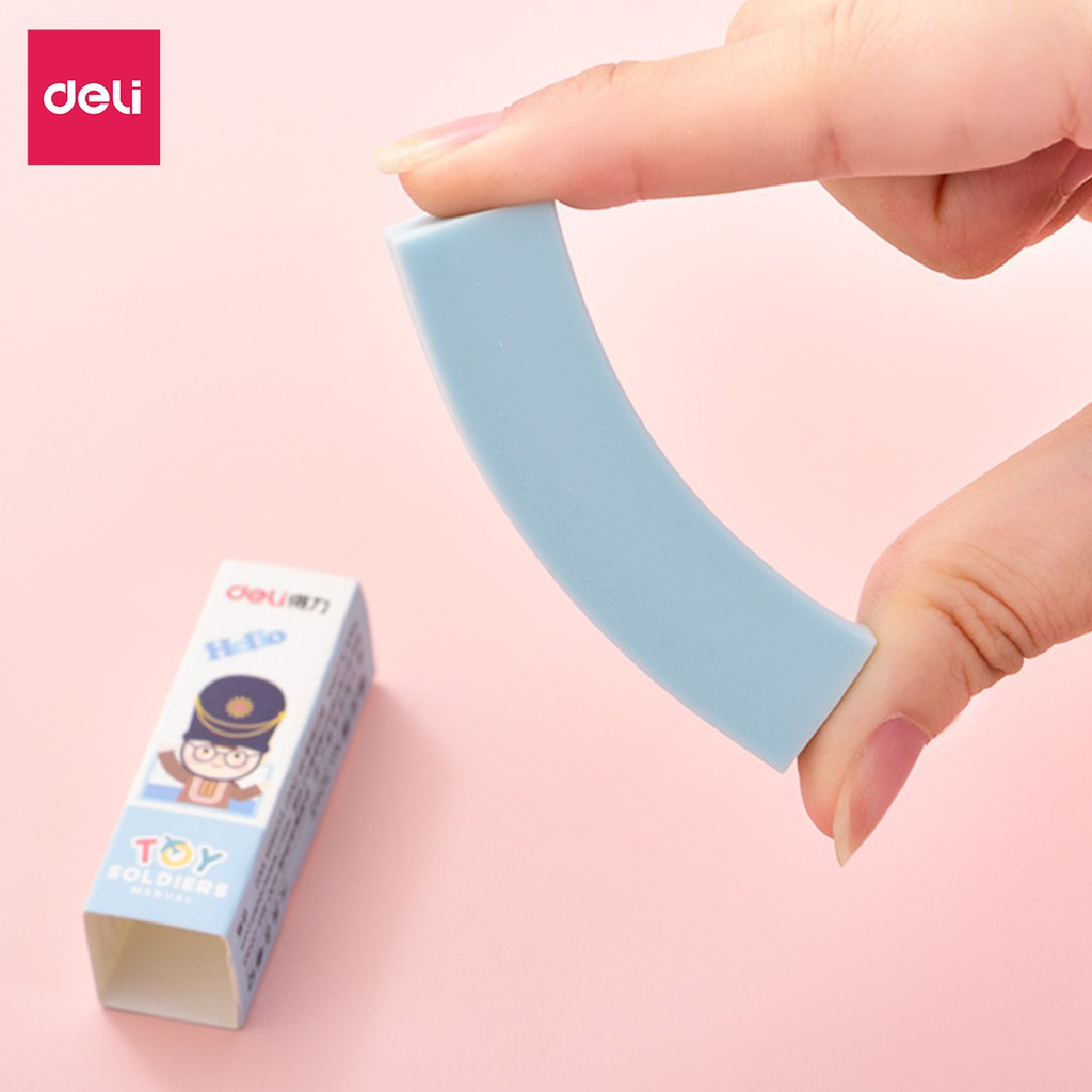 Gôm Tẩy chì hình chú lính chì Deli - Màu pastel - Tẩy sạch, ít vụn, không mòn giấy - An toàn, phù hợp học sinh, trẻ em