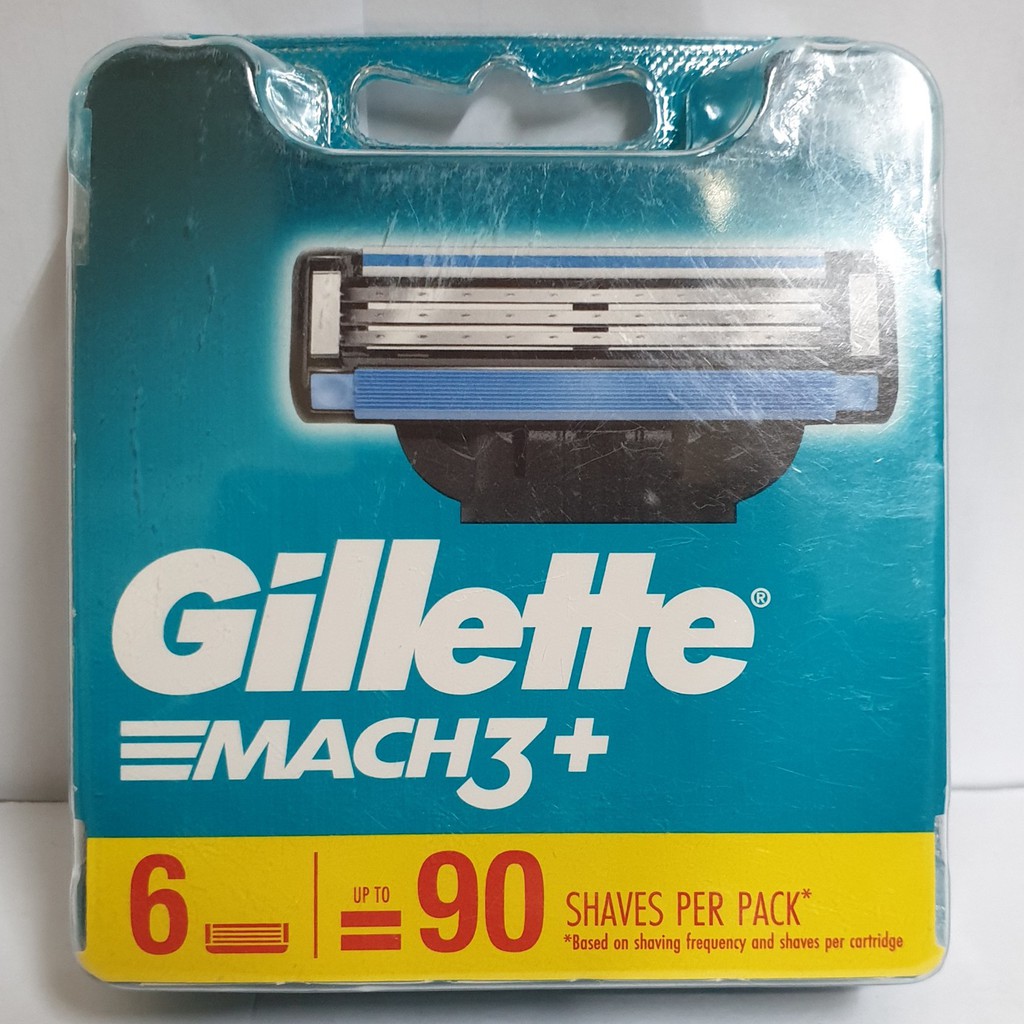Hộp 6 lưỡi dao cạo râu Gillette Mach 3 (đầu cạo 3 lưỡi kép)