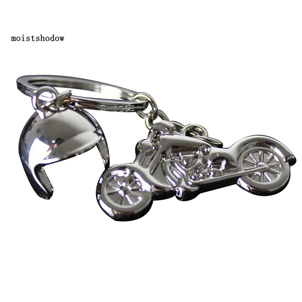 Móc chìa khóa hình nón bảo hiểm và xe máy phong cách xinh xắn