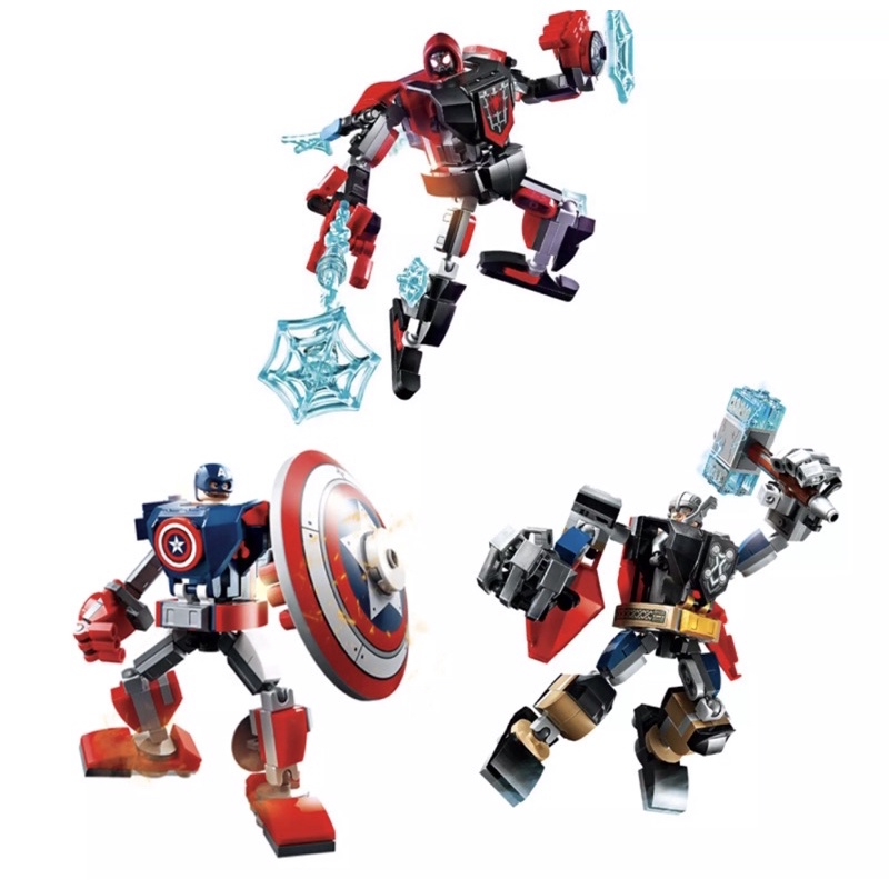 1 Nhân Vật Lắp Ráp Lego Marvel (Spider Man, Thor, Captain American)