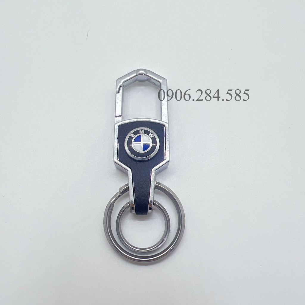 Móc treo chìa khóa xe trang trí chất liệu hợp kim bọc da gắn logo các hãng xe