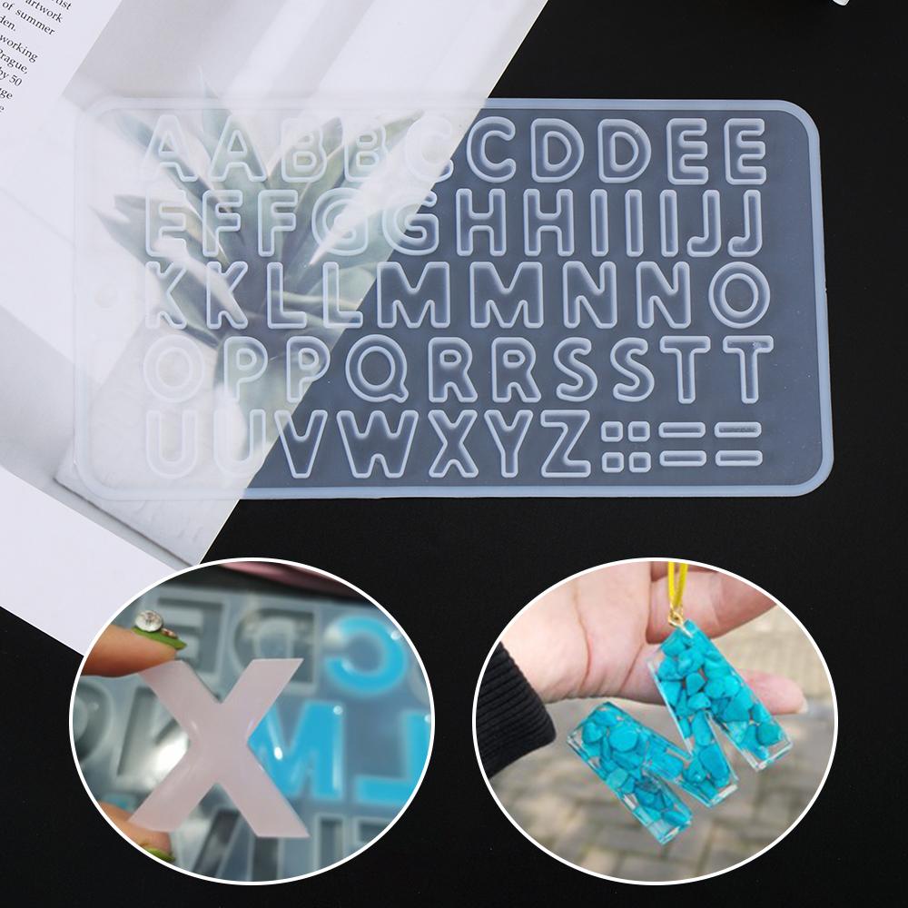 LEISURE Khuôn Làm Móc Khóa Resin Epoxy UV In Chữ Cái Tiện Lợi