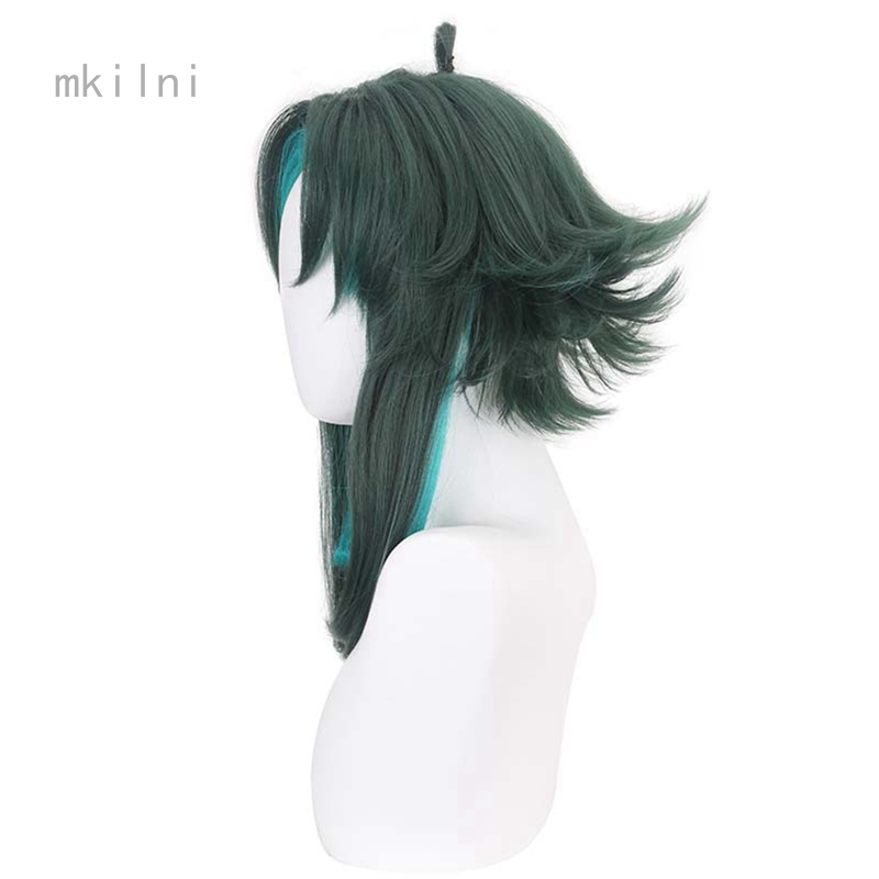 Bộ Tóc Giả Ngắn Màu Xanh Lá Đậm Bằng Sợi Tổng Hợp Cách Nhiệt Hóa Trang Nhân Vật Anime