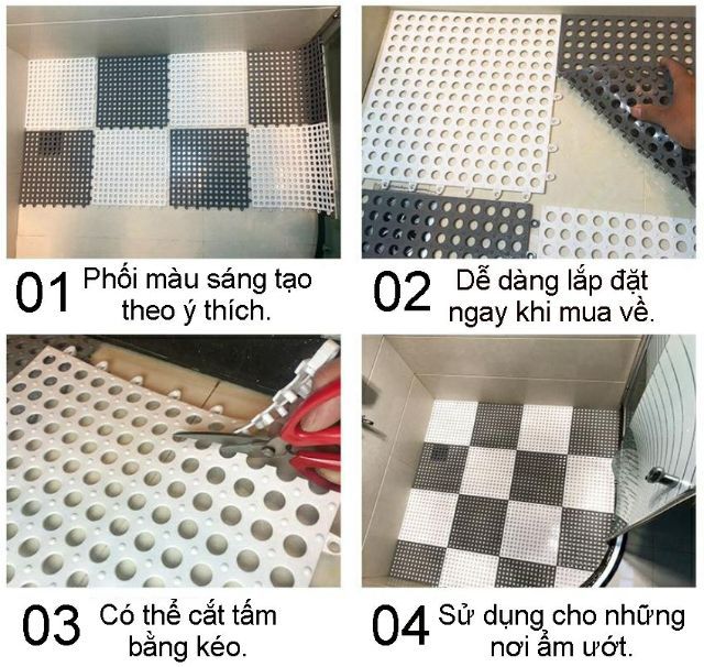 [FREE SHIP ] Tấm nhựa ghép lót sàn,chống trơn,trượt kt 30*30 cm sạch sẽ,thoáng mát,êm chân,an toàn cho trẻ tránh va đập