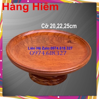 Mâm đĩa thờ cúng bày hoa quả nguyên khối gỗ hương