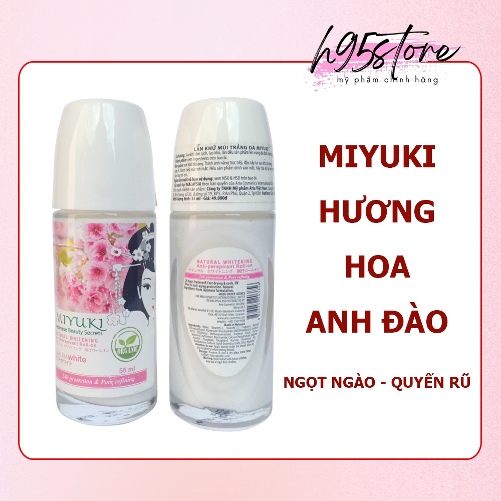 Lăn khử mùi 24h trắng da ngừa thâm nách hương nước hoa MIJUKI Nhật Bản