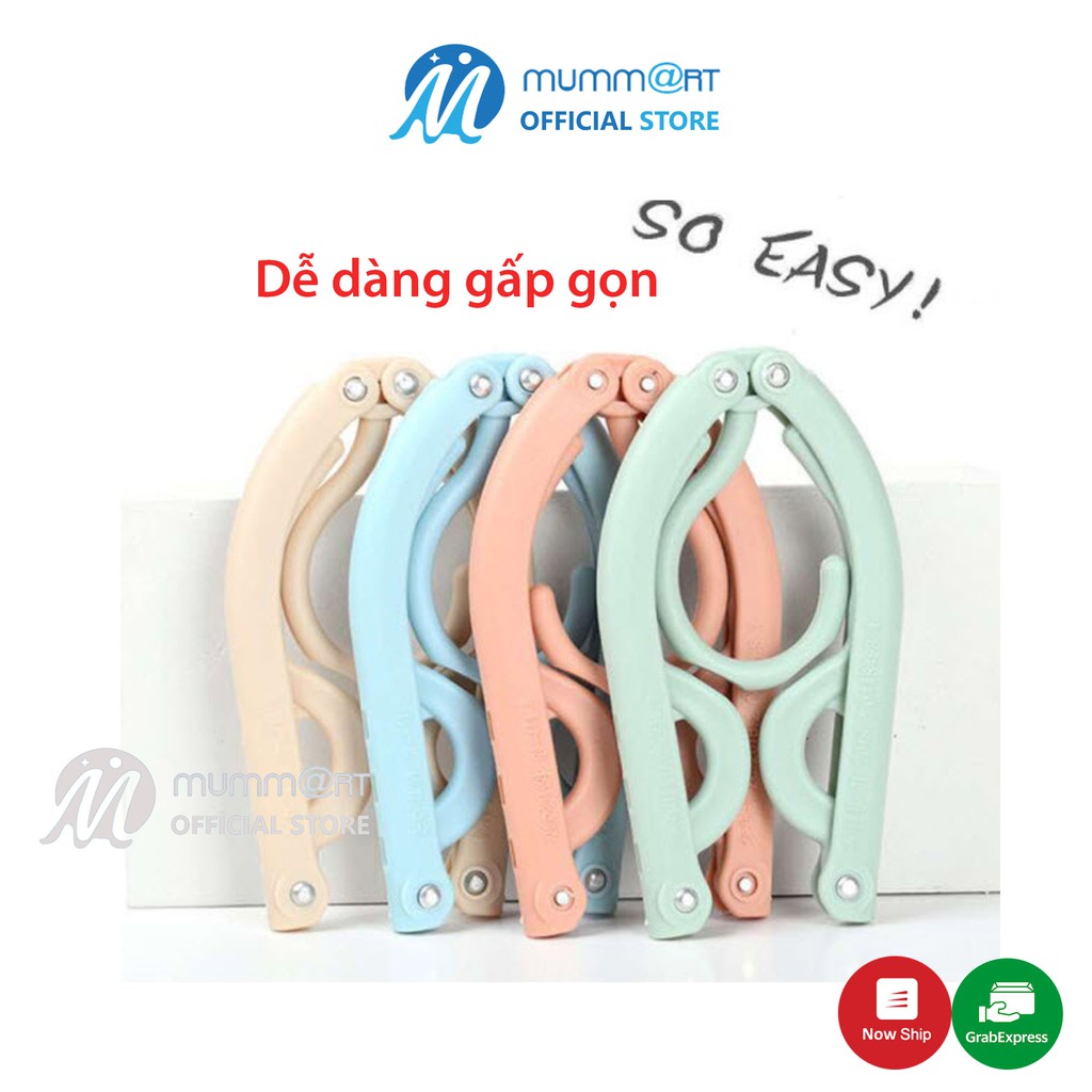 Móc treo quần áo gấp gọn đa năng, thông minh, chất liệu nhựa PP - Mummart