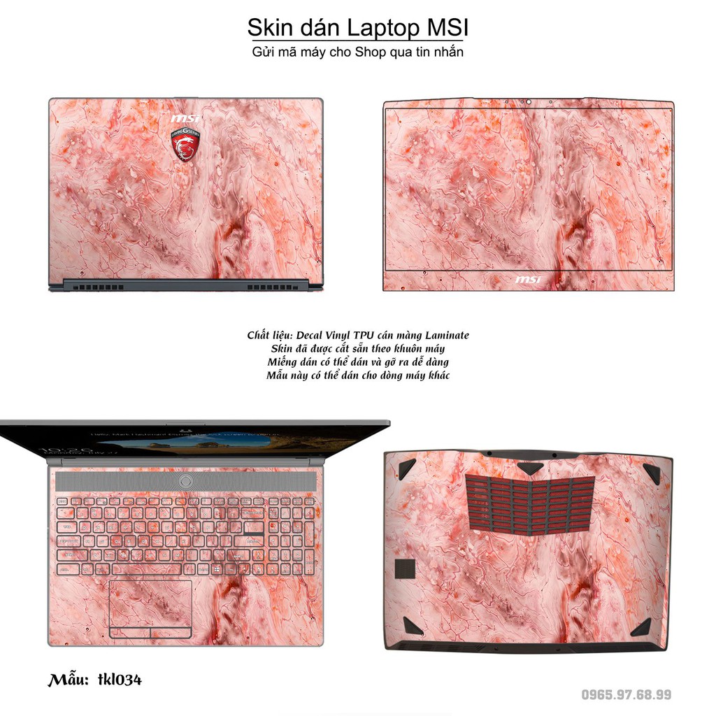 Skin dán Laptop MSI in hình thiết kế nhiều mẫu 6 (inbox mã máy cho Shop)