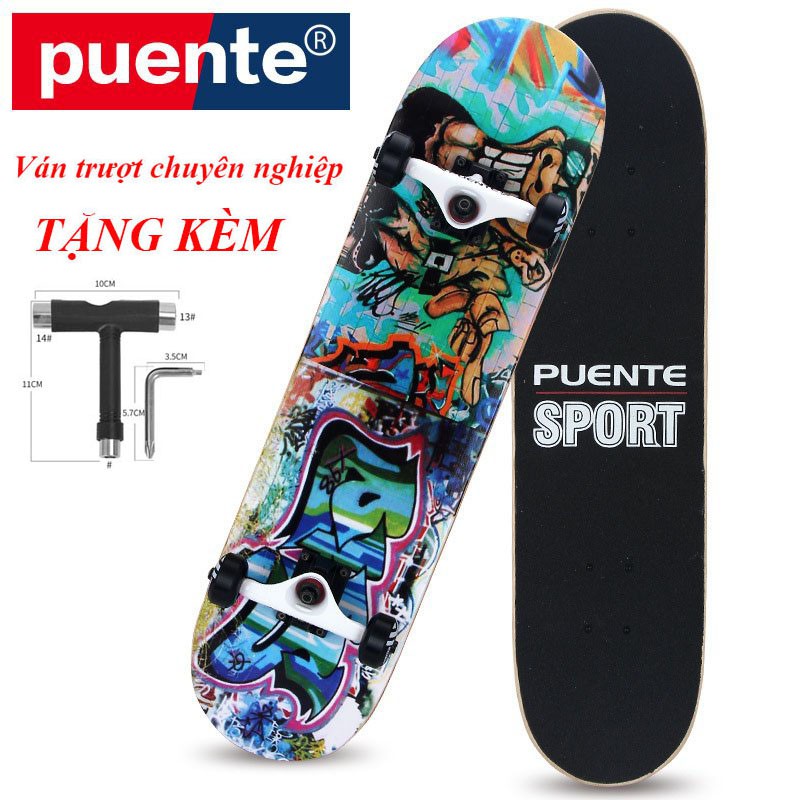 Ván trượt thể thao skateboard chuyên nghiệp Puente mẫu 3