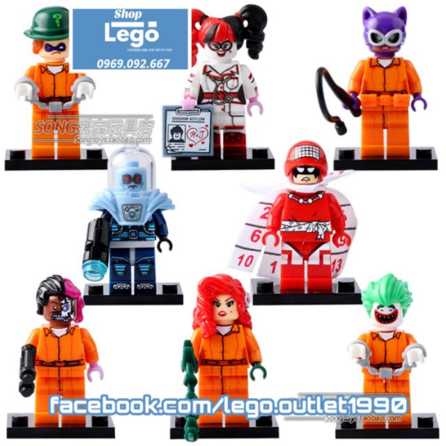 Xếp hình Joker - PoisonIvy - Cat Woman - Calendar Man - Two Face - Harley Quinn - Riddler Lego Minifigures Xinh X0150