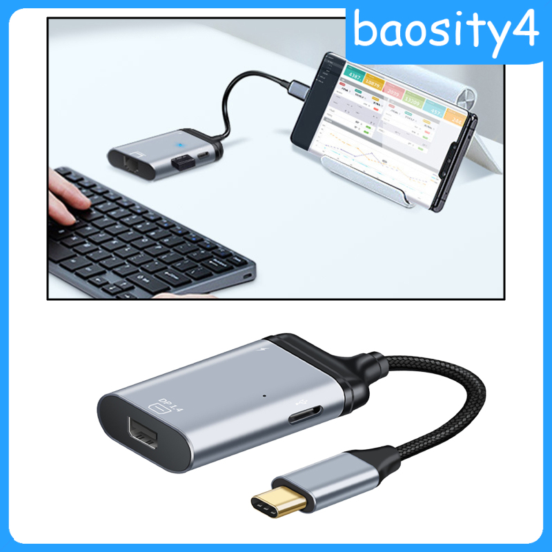 [baosity4]Portable 4 in 1 4K Cable USB 2.0 Type C to HDMI Adapter Mini Hub VGA DP for  Pro HDMI to USB C Adapter