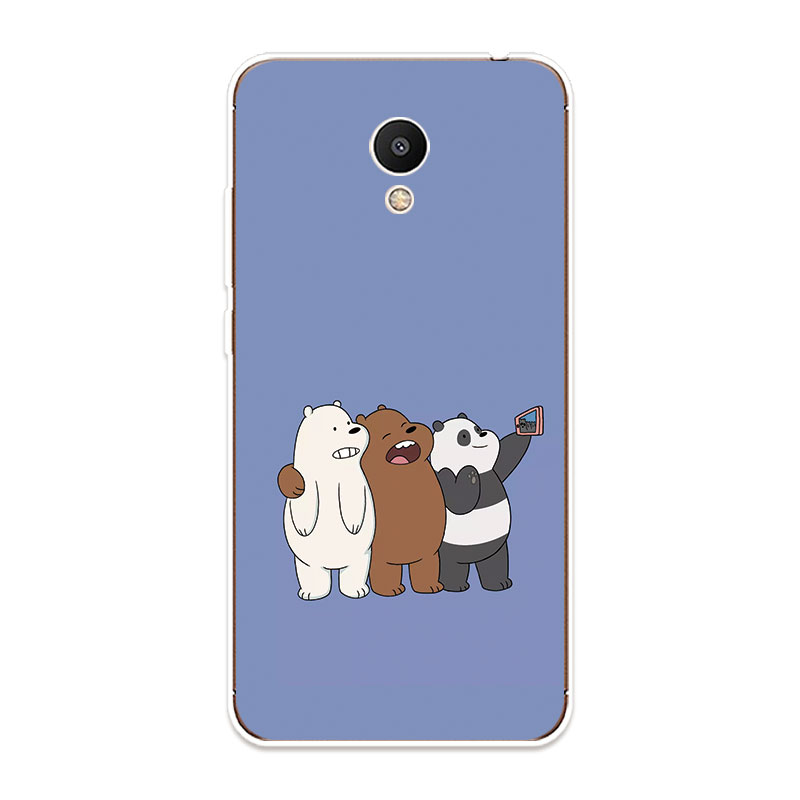 Meizu M3 M3S M5 M6 Note Soft TPU Silicone Phone Case Cover Three Bare Bears 3