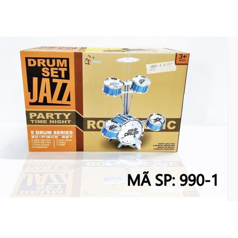 Bộ trống Jazz Drumset loại đứng có chân đap cho bé (hàng loại 1) như hình